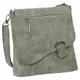 Ledershop24 Geschenkset - Handtasche Schultertasche Umhängetasche Wildleder-Imitat Used Look mit Riegelverschluss Farbe grau