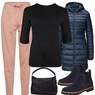 Outfit mit Blau Stiefel Sioux "Ledertasche"