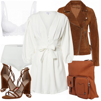 Outfit mit Rot Lederjacke Freaky Nation "Praktischer Look"