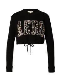 Sweater majica sivkasto bež / crna / bijela