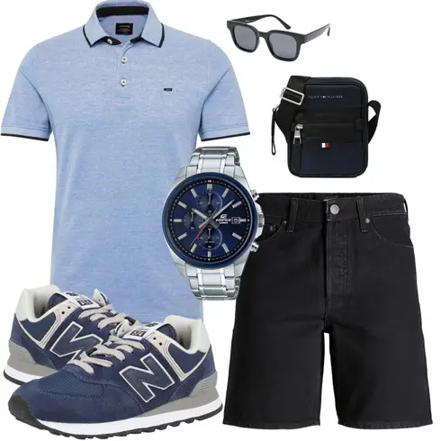 HellBlau/Blau Bluse Große Größe/Shirt & Top Große Größe/Poloshirt Jack & Jones kombinieren