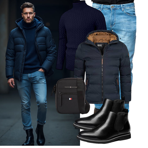 Dunkelblau/Hellblau/Blau Sommerdaunenjacke/Kapuzenjacke/Steppjacke/Kunstfaserjacke/Jacke mit Seitlichem Reißverschluss/Puffer Jacke/Daunenjacke/Winterjacke Indicode kombinieren