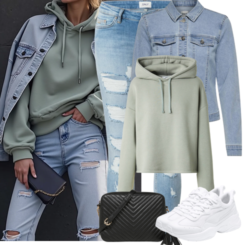 Comment poter Noir/Blanc/Rose Sac de Transport/Sac de Macbook/Sac à Bandoulière/Petite poche/Cartable/Sac à Bandoulière About You avec Vert foncé/Bleu clair/Vert clair/Vert Hoodie Fantaisie/Pull à Capuche/Sweat à Capuche Oversize/Hoodie de Sport/Sweat-shirt de sport/Sweat à capuche unisexe/Vintage Hoodie About You