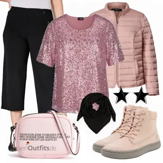 Outfit mit Rosa Stiefel Timberland "Perfekte Grosse Größen Outfits"