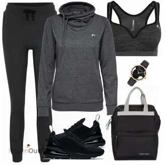 Outfit mit Schwarz Sneaker Low/Bequemer Schuh/gesundheitsschuh/Schuh Ohne Schnürsenkel/Schmaler Sneaker/Turnschuh ohne Schnürsenkel/Sommer Sneaker/Walkingschuh Nike Sportswear "Sportliche Bekleidung"