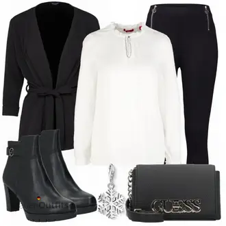 Winter Outfits mit Schwarz/Dunkelblau/Dunkelgrau Lederjacke/Blazerjacke/Blusenblazer/Boyfriend Blazer/Eleganter Blazer/Strick­blazer/Longblazer/Oversize Blazer/Kurzblazer/Sweatblazer/Lederjacke für Männer/Lederjacke Sisters Point "Guess"