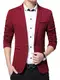 Nemopter Herren Sakko Lässige Elegante Slim Fit Blazer Einknopf Anzugjacke Herren Blazer Jackett,Wein Rot,M