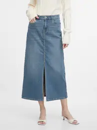 Blue women's denim maxi skirt - Women's