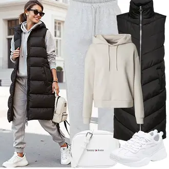Outfit mit Schwarz Kleid Große Größe/Parka große Größe JdY "Frühling outfit"