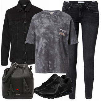 Outfit mit Grau T-Shirt BILLABONG "Freizeit Bekleidung"