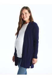 Shawl Collar Plain Long Sleeve Maternity Knitwear Cardigan