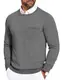 COOFANDY Pullover Herren mit Rundhals-Ausschnitt Leichte Slim Fit Strickpullover Elegant Freizeit Basic Sweater Dunkelgrau M