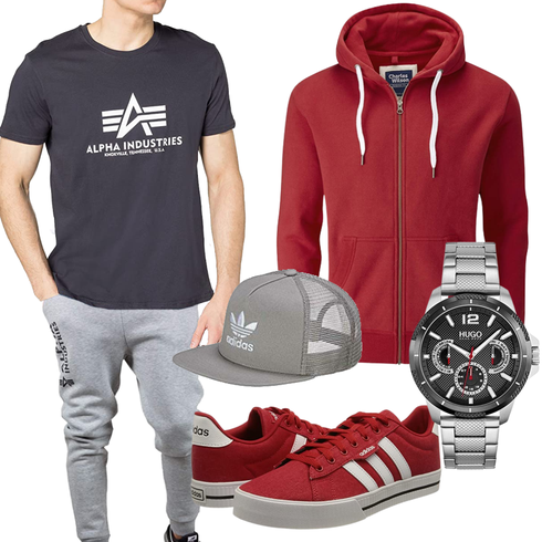 Grau Accessoire Hut Adidas kombinieren