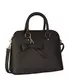 SIX Klassische Handtasche: Geräumige Henkeltasche mit Schleifenanhänger, Abnehmbarer Riemen, schraffiertes Kunstleder (vegan), schwarz (427-485)