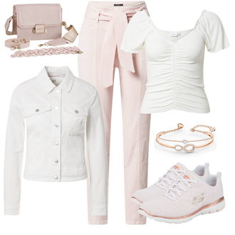 Outfit mit Rosa/Beige/Blau/Grau Jeans marc cain "Toller Look für den Frühling"