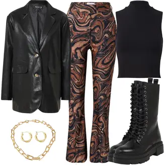Outfit mit Schwarz/Braun Doppeljacke/Kunstlederjacke/Lederjacke/Schlupfjacke/Vintage Lederjacke/Wachsjacke/Blazermantel/Kunstledermantel/Lammfell Mantel/Leder Mantel/Kunstleder Blazer/Lederblazer Nasty Gal "Freizeit Outfit für den Frühling"
