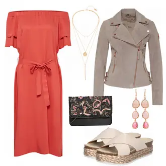 Gefütterte Outfit mit Grau/Beige/Lila/Braun Mantel/Herbstjacke/Bikerjacke/Cordjacke/Außergewöhnliche Jacke/Jacke mit Seitlichem Reißverschluss/Lederjacke/Motorradjacke/Frühlingsjacke/Sommerjacke/Wolljacke Freaky Nation "Paris"