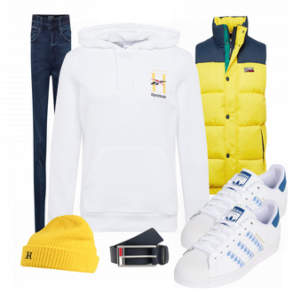 Outfit mit Grau/Weiß Sneaker Adidas Originals "Alltags Outfit"