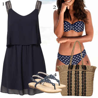 tenues avec Bleu foncé/Bleu Robe d'Été/Robe à Bretelle/Robe de Bal/Robe Droite/Robe sans Manches/Robe en Chiffon/Tunique About You "tenues parfaite"