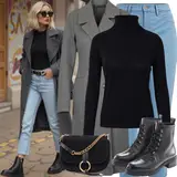 Outfits mit braunen Overknee Stiefeln image