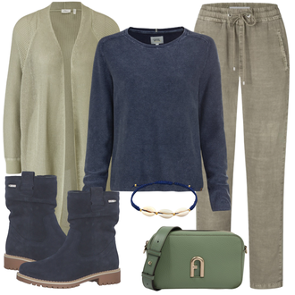 Gefütterte Outfit mit Schwarz Klassische Stiefelette/Leder Stiefelette Tamaris "Cooles Herbst Outfit"