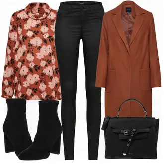 Outfit mit Schwarz Kleid/Tasche/Gürtel/Jeans SOAKED IN LUXURY "Lady"
