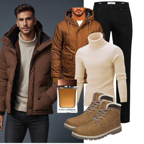Khaki/Braun/Beige Trekkingstiefel/Schnürstiefel/Wasserdichter Stiefel/Herren Lederschuhe/Wattierte Stiefel/Winter Stiefel/Klassischer Stiefel/Winter Sneaker/Gefütterte Stiefelette/Winter Stiefelette Mishansha kombinieren