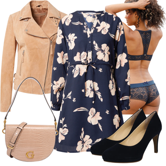 Kurz/Mini Outfit mit Schwarz Strickkleid/Große Größe/Bluse & Tunika/Hemd About You "Mega schöne Frühlings Outfits"