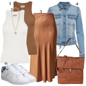 Casual outfits 60-ieji su Ruda/Bežas Sijonas Iki Blauzdos/Megztas Sijonas/Apvyniojamas Sijonas/Sluoksniuotas Sijonas/Midi Sijonas/Žieminis Sijonas/Šiuolaikinis Sijonas Edited "Skvelý Alltagsoutfit"Look: Graži, Western, Old Money, Prancūziška, Klasika, 60-ieji, 80-ieji