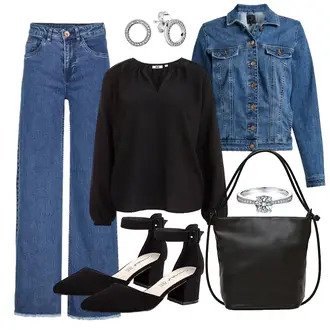 Outfit mit Weiß Jeansjacke NEXT "Business Casual Damen Outfits"