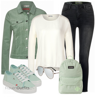 Outfit mit Grau Rucksack Dakine "Einzigartiges Freizeit Outfit"