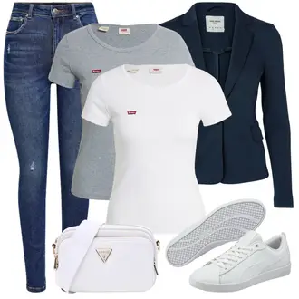 Vintage kombinacije 90-ich, Estetika sa Plava/Tamnoplava rupa hlača/Jeggings/Traper Tajice Only "Tvoj Otmjeni Outfit"Look: Rap, Stil, Francuske, cool, moderne, 90-ich, Disko, Old Money