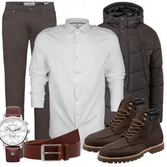 Outfit mit Schwarz Stiefel Lumberjack "Buro Outfit"