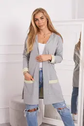 Two-tone cape with hood yellow+gray