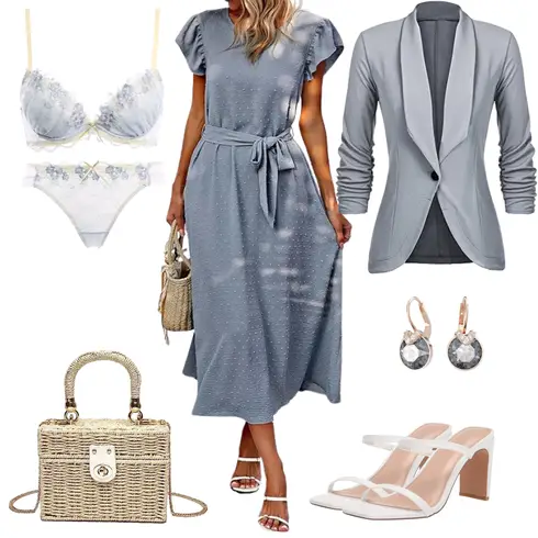 Blau/Fliederfarben/Lila/Grau Langes Strickkleid/Maxikleid/Strandkleid/Wickelkleid/Kleid mit Gürtel/Lässiges Kleid/Langes Sommerkleid Toplop kombinieren