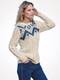 Pullover im grafischem Strickdessin MONA Natur/Blau