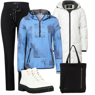 Outfit mit Schwarz Schuh Stiefel river island "Modisches Winter Outfit"