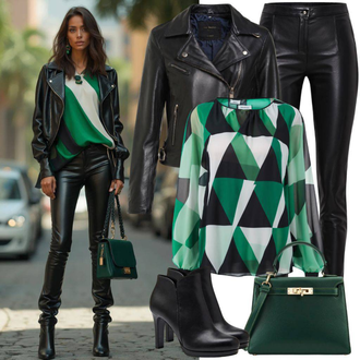 Party Outfits Rockige mit Schwarz Lederhose/Leggings Lederoptik/Lederlegging/Lederimitathose/Lack Legging/Latex Leggings/Leggings mit Schlitz/Slinkyhose Mauritius "FrühlingsLook"Look: Classic, Wetlook, Techno, Rockige