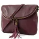 modamoda de - T07 - ital. Umhänge Clutch Klein Nappaleder, Farbe:Bordeauxrot