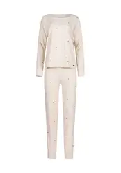 Skiny Pyjama ''''Every Night'''' kitt / dunkelbeige / dunkelrot / schwarz