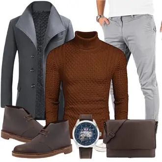 Büro Outfits Coole mit Braun COOFANDY "Buro Outfit"Look: Boyfriend, Classic, Coole, Outdoor, Chill, Feine