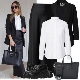Outfit sa Crna/Siva Haljina Veći Broj/Hlača Velika Veličina Leger by Lena Gercke "Proljetni Outfit"