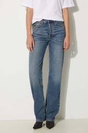 Kavbojke Mid Blue Straight Fit Jeans enske, W01FPDJE075DN01DN02