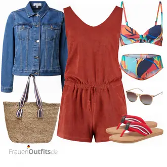 Outfit mit Rot Jumpsuit Shiwi "Urlaub Outfit"