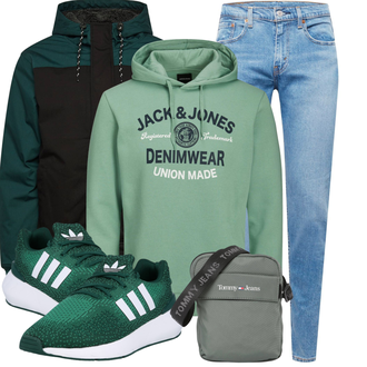 Winter Outfits Maxi mit Grün/Hellgrün Jack & Jones "Winterliches Freizeit Outfit"