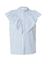 rosemunde Bluse hellblau / weiß