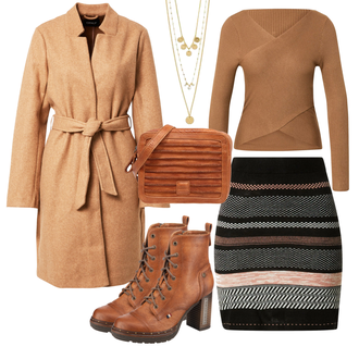 Winter Outfits Leichte 3/4-lang mit Gold Feine Kette/Collier/Reich verzierte Halskette Pilgrim "Winterliches Look"