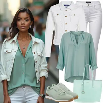 Zomer Outfits met Turkoois/groen Vintage Sneaker/Zomer Sneaker/Sneaker met gaatjesmotief/Lage Sneaker/Leren Sneaker Nike "Mooie lentekleding"