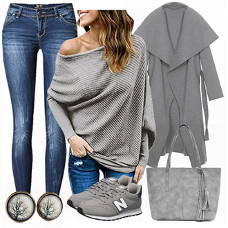 Trachten Outfit mit Grau/Dunkelgrau/Hellgrau Wollfleece Mantel/Langer Mantel/Übergangsmantel/Sommermantel/Cape Mantel/Kaschmir Mantel/Wintermantel Wollmantel/Strickmantel Kendindza Collection "All Grey"Look: Rad, Oversize, Overdressed, Edel, Unisex, Elegant, Ausgefallene, Esthetische, Trachten, Moderne, Lack, Uni, Outdoor, Coole