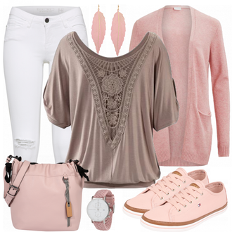 Outfit mit Rosa/Beige/Blau Sneaker Tommy Hilfiger "Summertime"